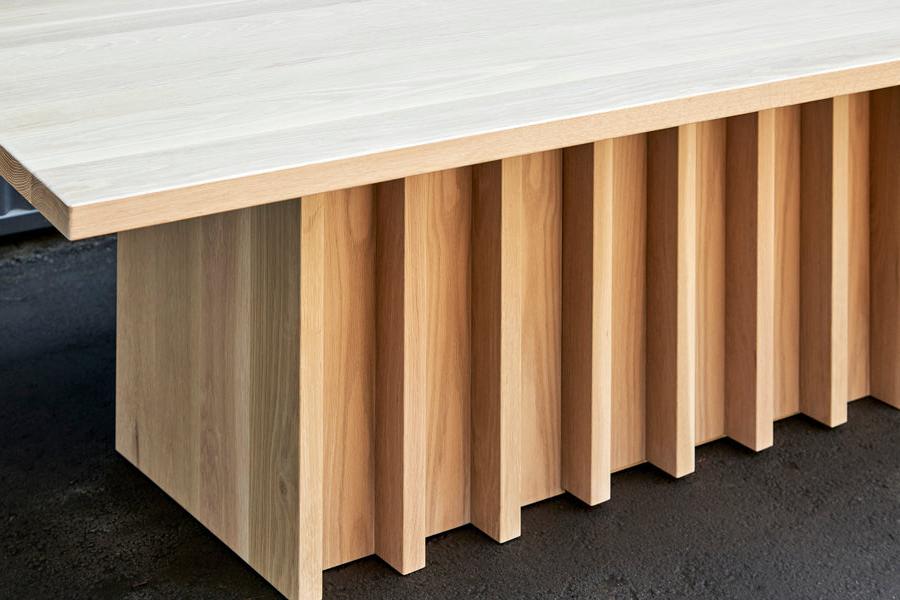 wooden conference table